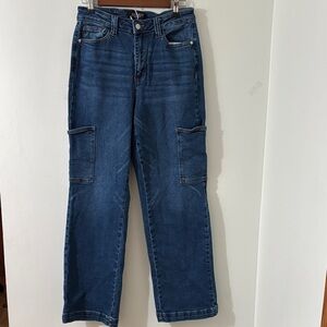 Judy High Rise Dark Blue Cargo Jeans Size 9/29